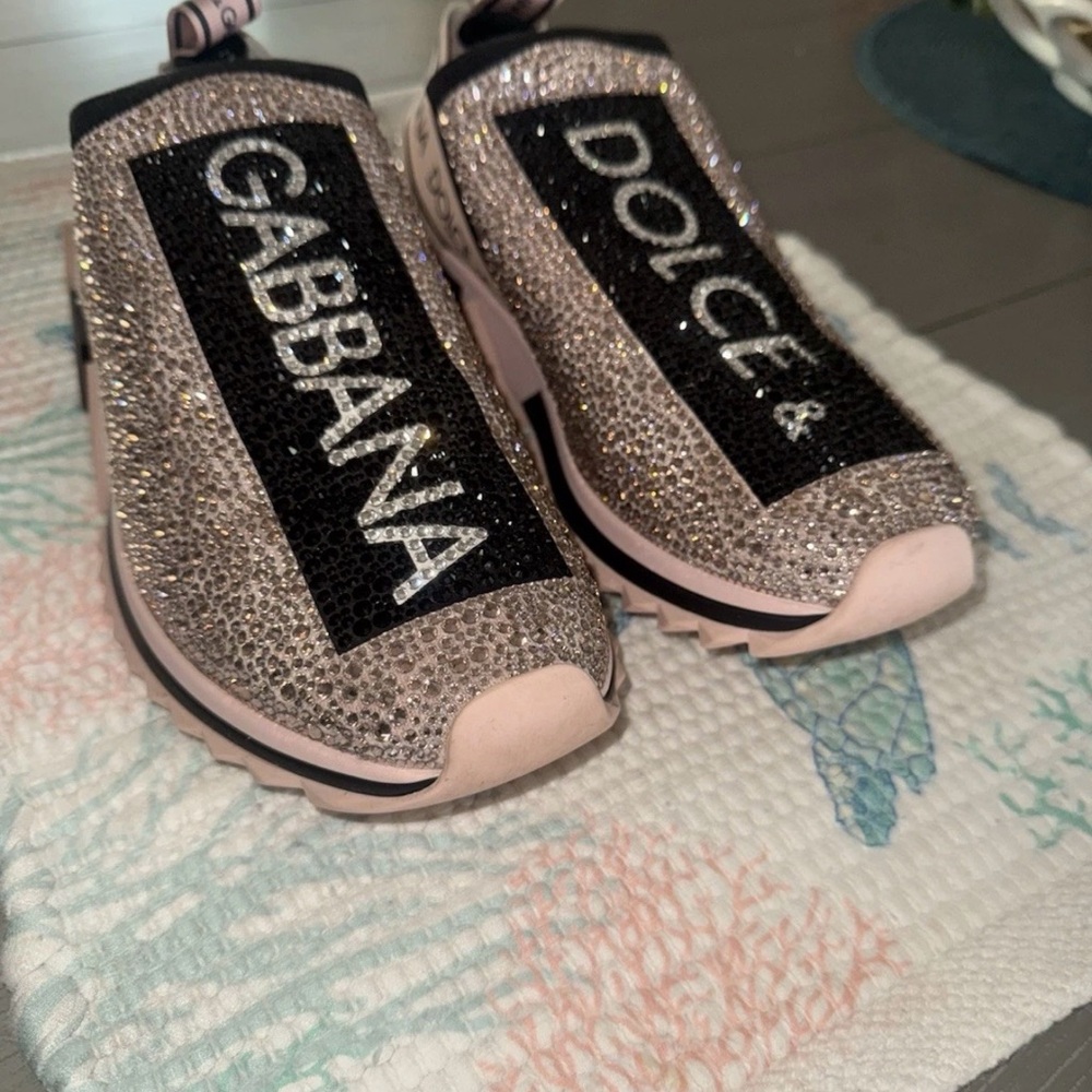 Dolce & Gabbana Glitter Sneakers - Pink and Black- women’s size 11